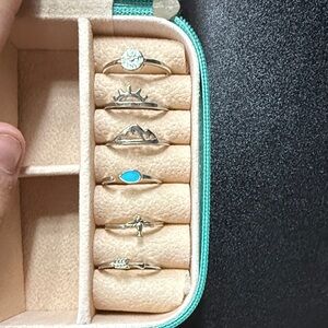 Silver and Turquoise Ring Set